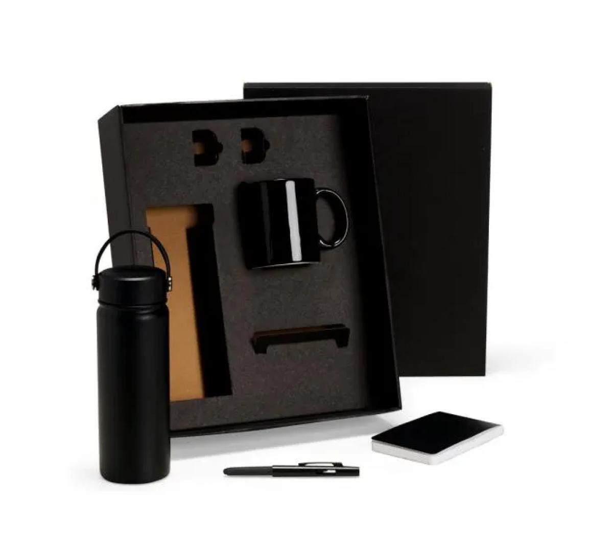 Kit Boas-Vindas com Garrafa Térmica Inox e Caneca Cerâmica