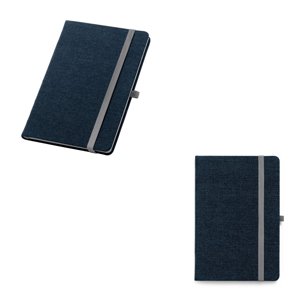 Caderno A5 em Tecido Jeans Capa Dura Pautado 140x210mm 80 Folhas