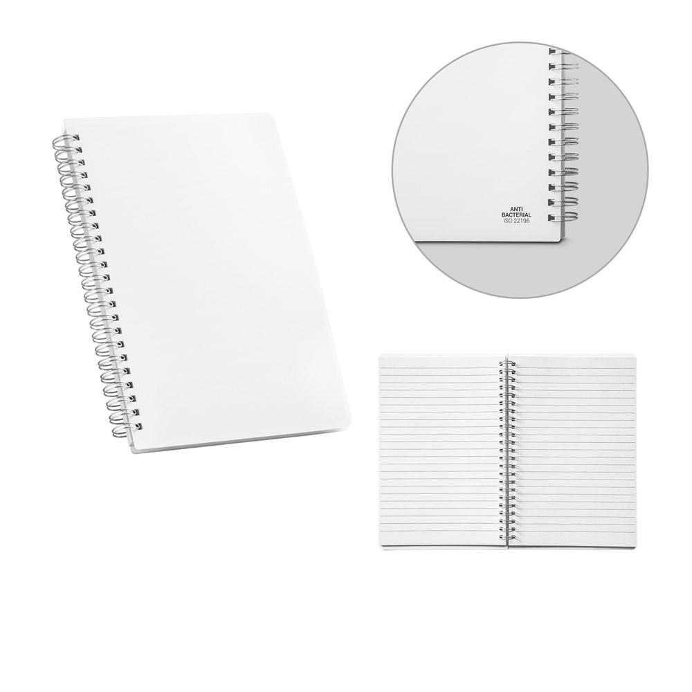 Caderno A5 PP Antibacteriano Pautado 140x213mm 80 Folhas