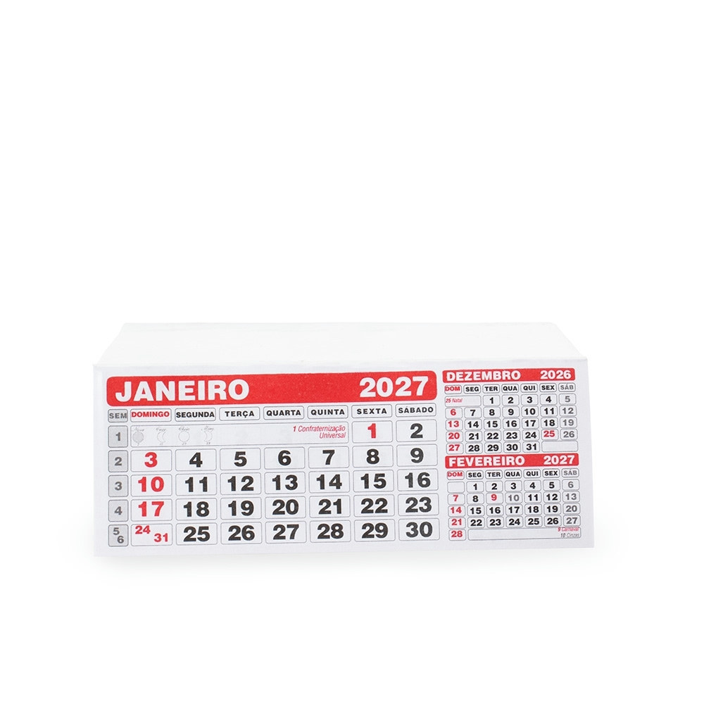 Refil Calendário de Mesa Papel Pequeno