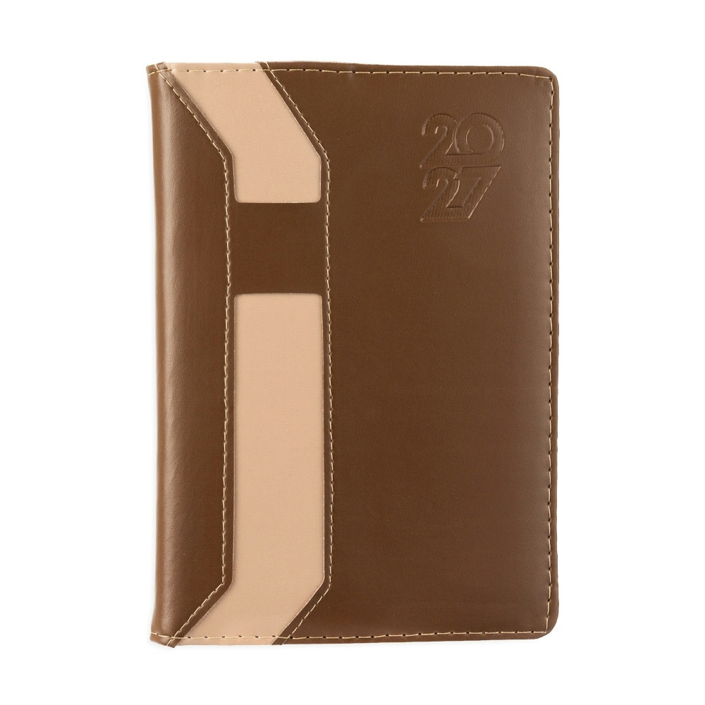 Agenda Diária 2027 Couro Sintético 20,7x14,3cm 178 Folhas