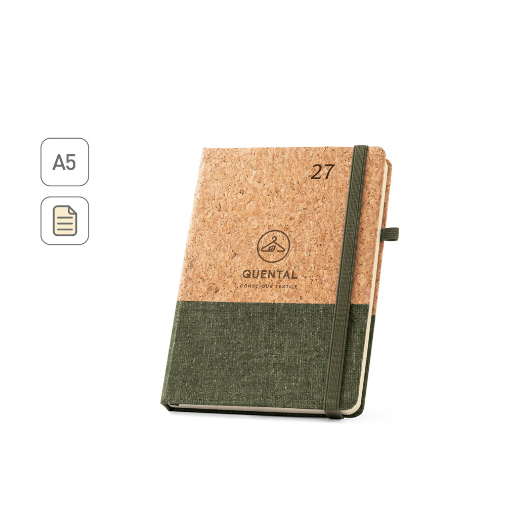Agenda cortiça e linho A5 148x210mm