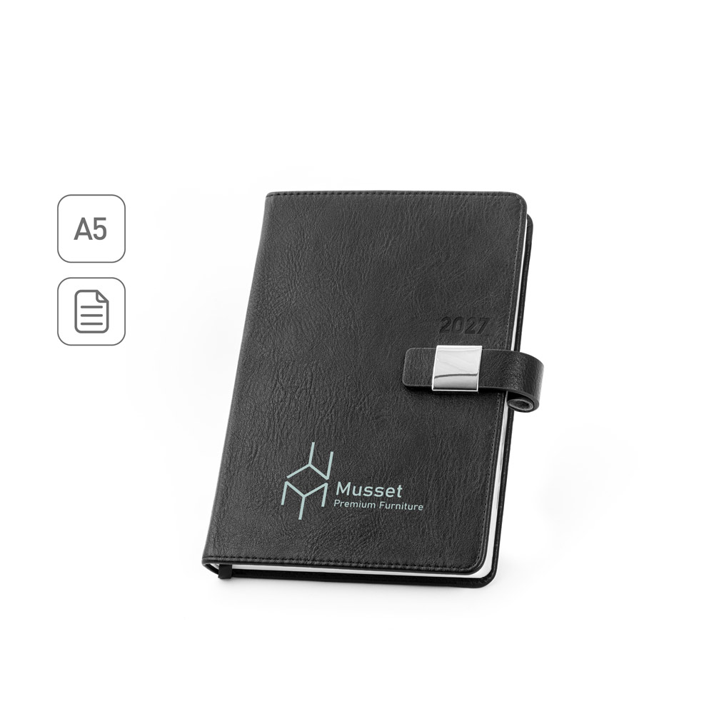 Agenda A5 em PU com Fecho 148x212mm