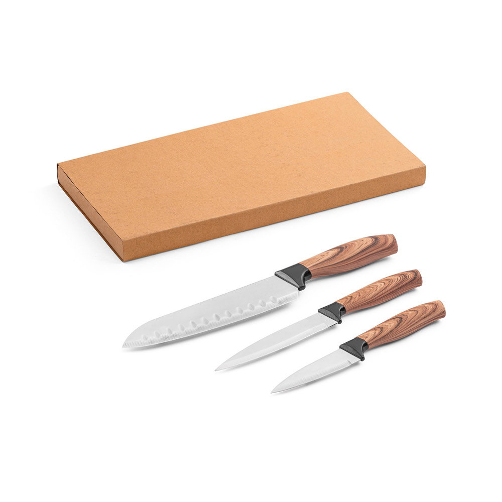 Conjunto de 3 Facas Aço Inox 335x145mm