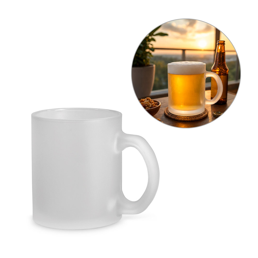 Caneca Vidro Fosco 530ml