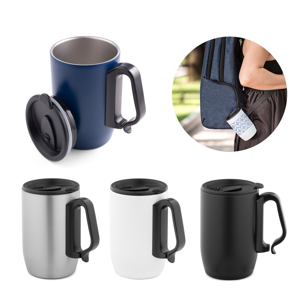 Caneca de viagem térmica em aço inox 400ml