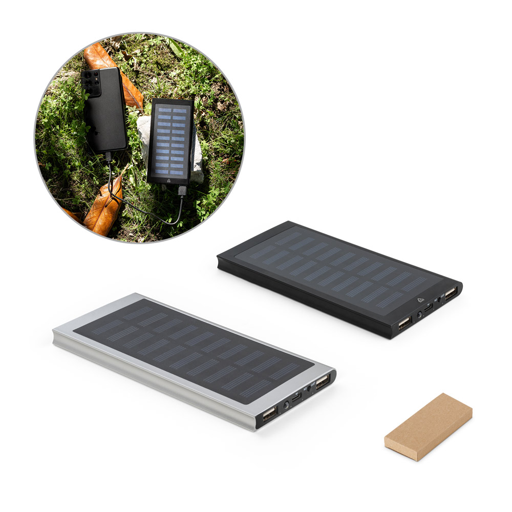 Bateria Portátil Solar Alumínio Reciclado 8.000 mAh